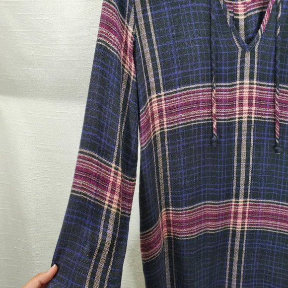 Cloth and Stone Anthropologie Dress Womens M Versify Plaid Tunic Shirt Dress - Picture 4 of 12